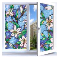 Privacy Window Film Stained Glass Non-Adhesive Frosted Decorative Static Cling Film for Home UV Blocking/Heat Insulation Window Sticker and Films