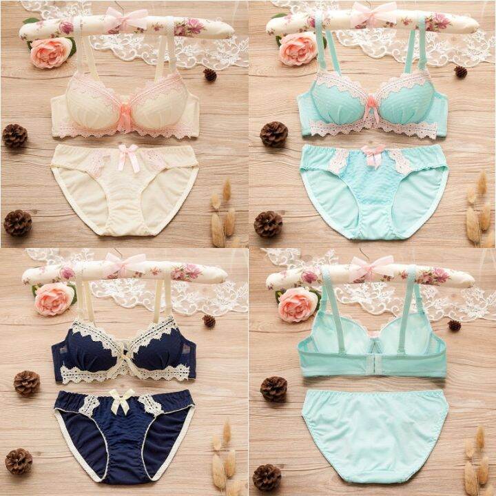 Teen Girls Bras and Panty Set Lace No Steel Ring Adjustable Sexy