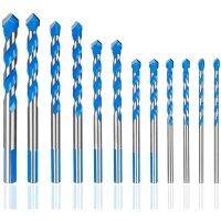 【CW】 12 Pcs Masonry Bits Set 3mm to 12mm Carbide Twist Tips for WALL BRICK CEMENT CONCRETE GLASS WOOD) Have Industrial Str