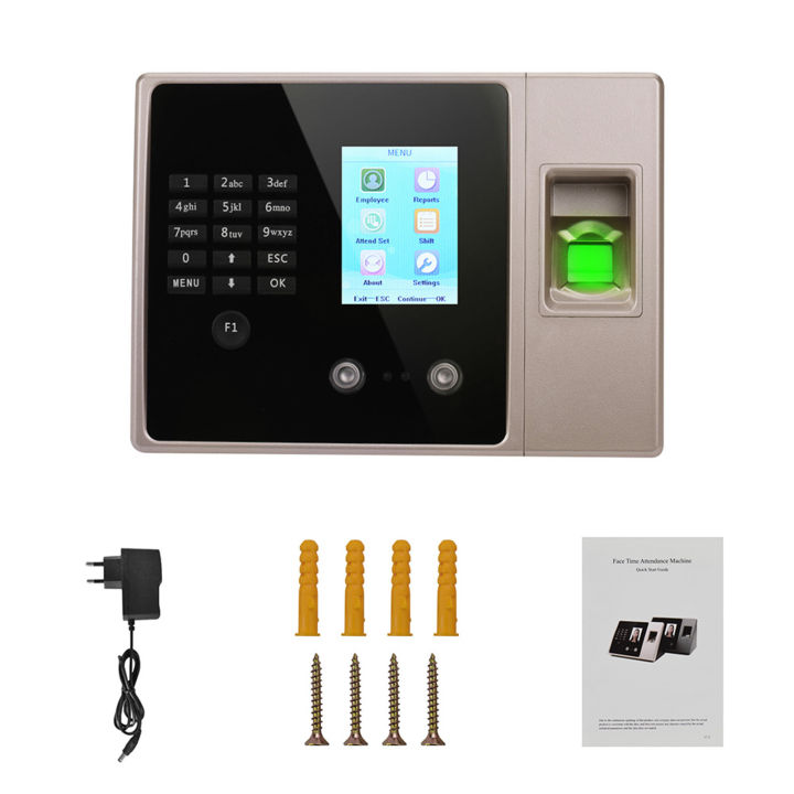 keykits-intelligent-biometric-fingerprint-time-attendance-machine-with-hd-display-screen-time-clock-support-face-fingerprint-password-employee-checking-in-recorder-reader-support-usb-disk-access