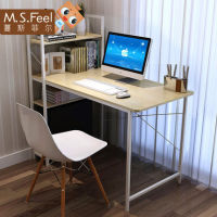 โต๊ะทำงานไม้ computer desk โต๊ะคอมพิวเตอร์ พร้อมชั้นวางของขาเหล็กกล้าพ่นสีกันสนิม โต๊ะทำงานโต๊ะอ่านหนังสือ