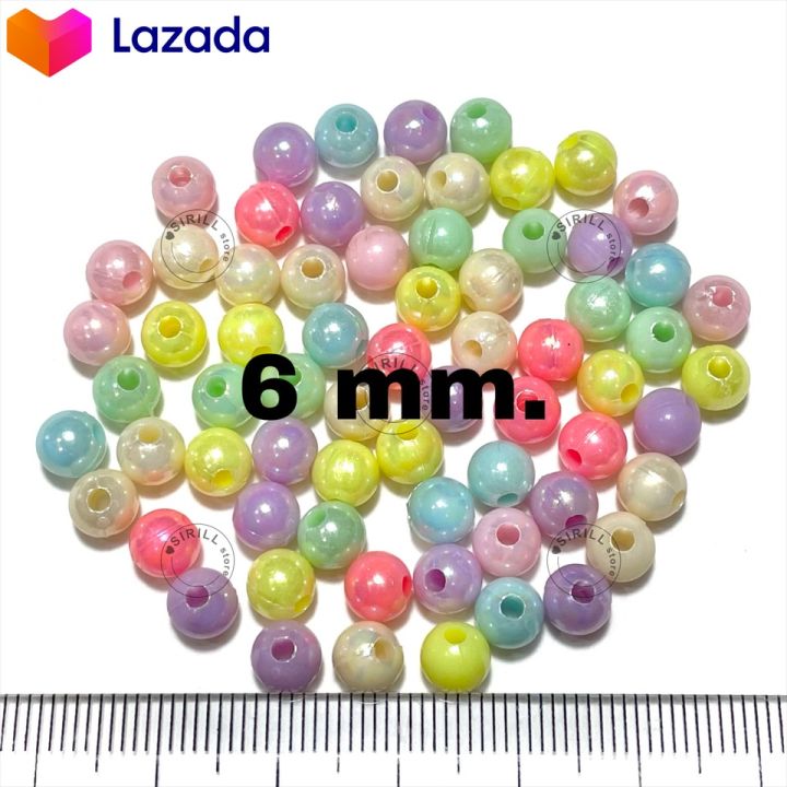 ลูกปัดพาสเทลเคลือบมุก-pastel-beads-ลูกปัดสีพาสเทล-ลูกปัดมุก-ลูกปัดคละสี-ลูกปัดพาสเทล