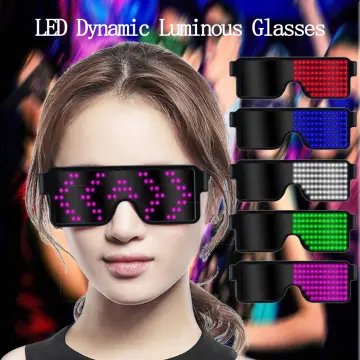 LED Luminous Glasses Anime Role Playing Twodimensional Glasses Adult Prank  Glasses Props Halloween Carnival Party Luminous Glasses White  Amazonin