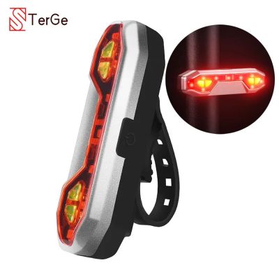 ✕▪ Bicycle Rear Light 5 Modes Rainproof MTB Taillight USB Rechargeable Night Cycling Warning Signal Mountain Bike Tail Lights