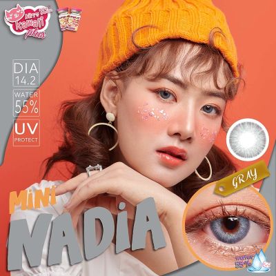 คอนเทคแลนส์ Kitty Kawaii ค่าสายตาปรกติ สีGray ลาย mini Nadia