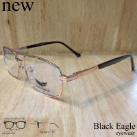 แว่นตา Fashion รุ่น Black Eagle 2025 สีทอง กรอบแว่นตา สำหรับตัดเลนส์  แว่นตา ชาย หญิง ทรงสปอร์ต วัสดุ สแตนเลส Stainless Steel ขาสปริง รับตัดเลนส์