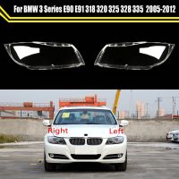 ฝาครอบไฟหน้ารถโคมไฟโป๊ะไฟแบบโปร่งใสเลนส์กระจกเปลือกสำหรับ BMW 3ชุด E90 E91 318 320 325 328 335 2005 ~ 2012ซีนอน