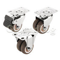 4ชิ้นเซ็ต Heavy Duty Silent Swivel Castor Wheels 1.52 Inch Double Row Ruer Wheel With ke For Trolley Furniture Caster