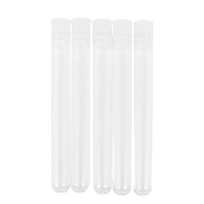 600Pcs Clear Plastic Test Tube with Cap 12X100mm U-Shaped Bottom Long Transparent Test Tube Lab Supplies