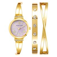 Anne Klein AK/2244LVST Boxset นาฬิกาข้อมือผู้หญิงสีทอง