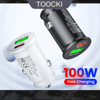 Toocki 100W ที่ชาร์จแบตในรถ USB ชาร์จเร็ว PD Quick Charge 0 USB C อะแดปเตอร์ชาร์จในรถยนต์โทรศัพท์ในรถยนต์สำหรับ iPhone Xiaomi Samsung QC 3.0