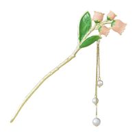 [COD] Antique hairpin dish hair feeling mermaid tail tassel temperament lily of the valley pearl rhinestone Han female