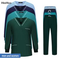 Solid Color Long Sleeve Suit Unisex Lab Spa Nursing Workwear Slim Medical Scrub Uniform nursing Doctor Surgical Gown Wholesale