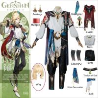 ใหม่ Role Kaveh คอสเพลย์ วิกผม Genshin Impact เสื้อคลุม ชุดยูนิฟอร์ม สีบลอนด์ ต่างหู กิ๊บ Sumeru สําหรับผู้ชาย ผู้หญิง เกมปาร์ตี้ คอสเพลย์