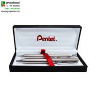 ชุดปากกาลูกลื่น+ดินสอกดพร้อมกล่อง Pentel Gift Set QBA810-C