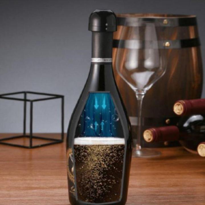 1ps-ฝาขวดไวน์แดงสูญญากาศซิลิโคนปิดผนึกชุดแต่งหน้าเค้กรูปขวดแชมเปญ-sper-รักษาความสดใหม่ฝากรองค็อกเทลยาขอบสุญญากาศ