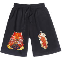 2023 new2022 Hot Anime Demon Slayer Rengoku Kyoujuro Shorts Casual Loose Man Woman Cotton Short Pants