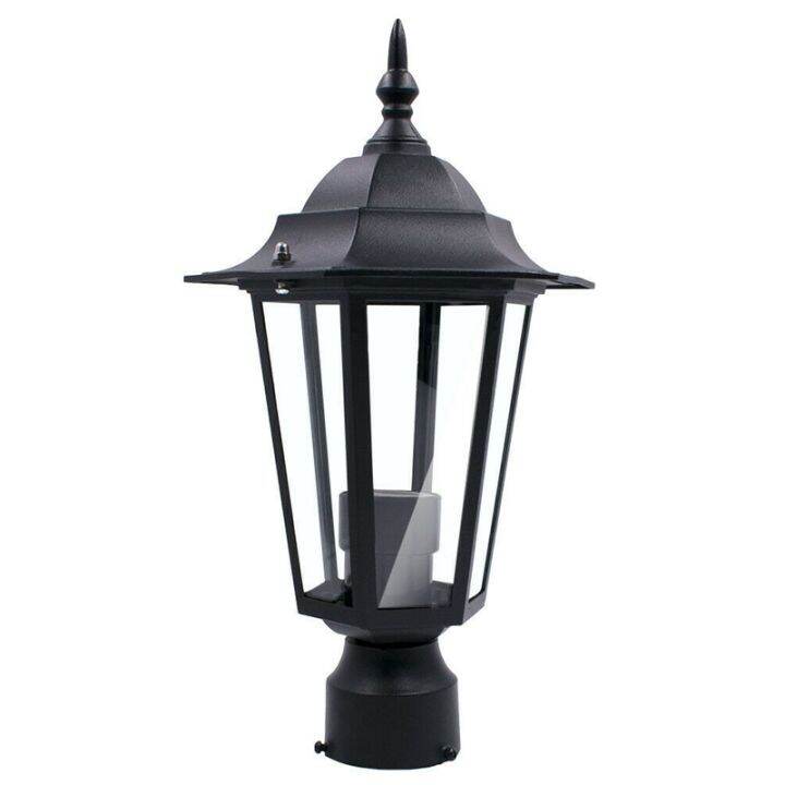 Post Pole Light Outdoor Garden Patio Driveway Yard Lantern Lamp Black ...