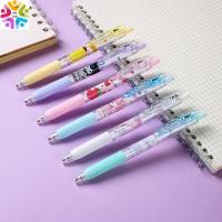 TSEVD 6pcs/Set ปากกาสำหรับเขียน อะนิเมะการ์ตูนกดชุดปากกาเจล หมึกสีดำ My Melody Kuromi Neutral GEL PEN คาวาอิ เครื่องเขียนสเตชันเนอรี