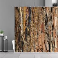 【CW】✹☁┅  Wooden Bark Shower Curtains Old Door Wood Grain Print Curtain Wall With Hooks