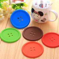 5pcs/set Creative Household Supplies Round Silicone Mat Coasters Cute Button Coasters Cup Mat 46