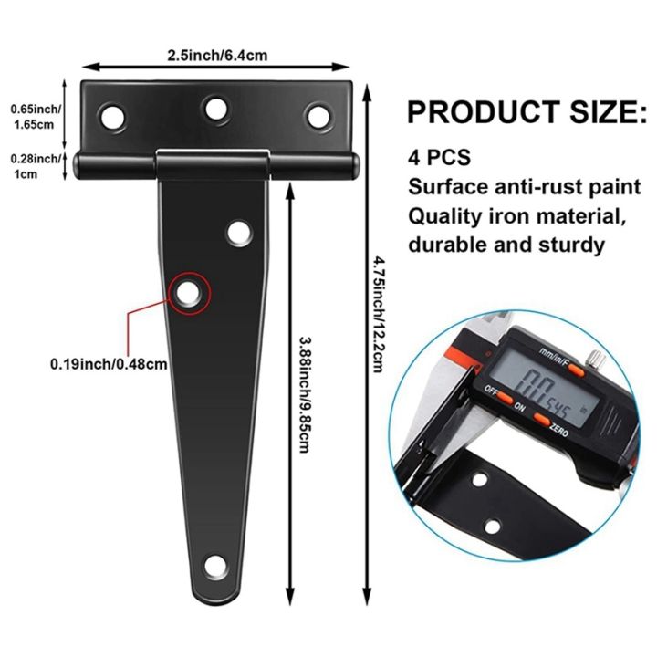 18-pcs-4-inch-t-strap-hinges-rustic-gate-strap-hinge-rustproof-gate-door-black-hinges-for-windows-fence-and-barn-gates-cnim-hot