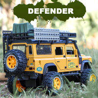 1:28 Defender อูฐถ้วยรางวัลโลหะผสมสังกะสีรถรุ่น D Iecast โลหะด้วยเสียงและแสง SUV ปิดถนนดึงกลับรถของเล่นสำหรับเด็กของขวัญ