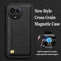 เคสโทรศัพท์ Realme 11X 5G แบบหรูหราหนังลายขวางแบบมีเลนส์ในตัวฝาหลังปลอกซิลิโคนตัวดูดแม่เหล็ก T1-27แบบรวมทุกอย่าง