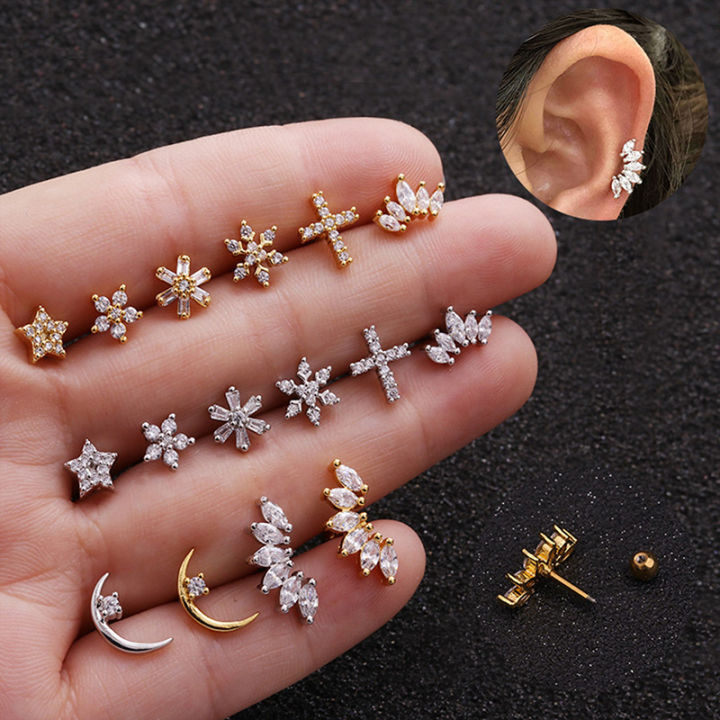 shiqinbaihuo-บาร์เบลเสียบหูบาร์คริสตัลกระดูกอ่อน-tragus-helix-studs-ต่างหูเจาะเครื่องประดับ