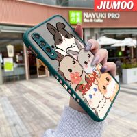 เคส JIUMOO สำหรับ Huawei Nova 5T Honor 20 Pro ลายการ์ตูนกระต่ายบางดีไซน์ใหม่ขอบสี่เหลี่ยมด้านข้างกันกระแทกมีน้ำค้างแข็งโปร่งใสแข็งเคสมือถือปลอกซิลิโคนคลุมทั้งหมดเคสป้องกันกล้องแบบนิ่ม