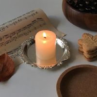 &amp;lt;24h delivery&amp;gt;W&amp;amp;G Nordic simple Retro Metal Candle decoration Photo Props multifunctional storage candle aromatpy plate