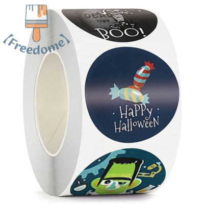 【Freedome】 500PC Halloween Vampire สติกเกอร์รอบซองจดหมายปิดผนึกฉลาก Candy BAG Sticker