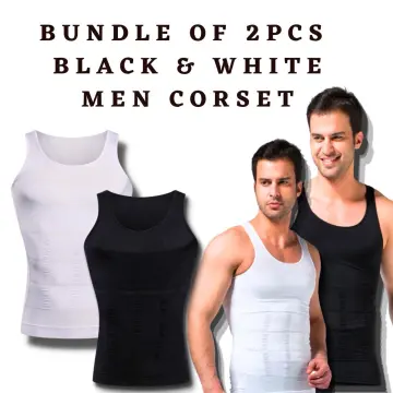 Slim n Lift Body Shaper Vest for Men (Black / White)