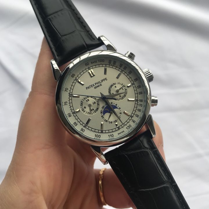 Original  หกขานาฬิกาควอตซ์นาฬิกาสำหรับผู้ชายเข็มขัดหนัง Simple High-End Luxury นาฬิกาผู้ชายมียี่ห้อ