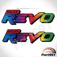 สติ๊กเกอร์ HILUX REVO ลายรุ้ง ติดท้ายกระบะ 1ชุดมี2แผ่น