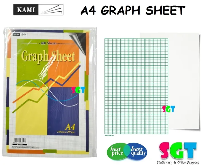 KAMI A4 Graph Paper Sheet 60gsm ( 1 Side Graph 1 Side Blank ) Lazada