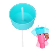 Car Cup With Snack Bowl 40oz Snack Tumbler With Straw And Lid Reusable Portable Leakproof Reusable Silicone Snack Holder Bowl Snack Tumbler Stadium Tumbler With Straw And Lid Leakproof right