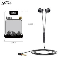 L-shaped 3.5mm Headphones 90 Degree Right Angle Plug Stereo Bass Headset Wire Control In-ear Earbuds