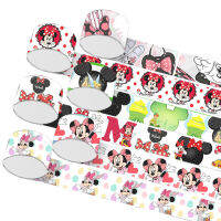 Disney Mickey Minnie 9mm/38mm/25mm/22mm ริบบิ้นกรอสเกรนห่อโบว์ผม DIY ตกแต่งของขวัญบรรจุ 5 หลา-EDCNM SHOP