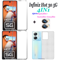 4in1สำหรับ Infinix ฟิล์มกระจกเทมเปอร์30 5G 30 Hot 30i 30 Play Hot 30 Play NFC 2ชิ้นปกป้องหน้าจอกระจกเทมเปอร์แบบเต็มหน้าจอ + ฟิล์มด้านหลัง + ฟิล์มเลนส์