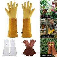 1คู่ Heavy Duty Gardening Rose Pruning Gauntlet S Thorn Proof แขนยาวทำงานเชื่อม Garden S