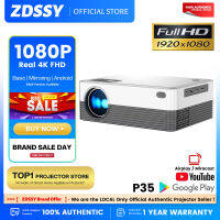 ZDSSY P35 โปรเจคเตอร์ขนาดเล็กแบบพกพา 1080P 4K อัลตร้า HD 8000ลูเมน Android 10.0 WIFI คู่พร้อมบลูทูธ Netflix YOUTUBE โปรเจคเตอร์โรงหนังที่บ้านรองรับโปรเจคเตอร์เอชดีอัจฉริยะ USB 3มิติ