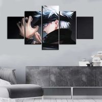 5 Pieces Moderne Kunstwerk Populaire Anime Home Decor Jujutsu Kaisen Gojo Olieverf Hd Prints Poster Canvas Painting Wall Art