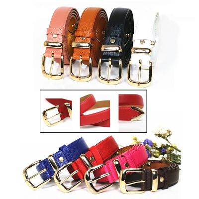 Ladies Pin Buckle Belt Cowhide Student Decoration Casual Pants Skirt