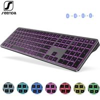 SeenDa Backlit Bluetooth Keyboard Multi-Device Rechargeable Keyboard Backlit Wireless Keyboard Compatible for Laptop Tablet iPad