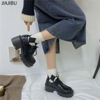 *35-42 Size British Style Black School Shoes for Girls 41 Plus Size Mary Jane Shoes Fashion Japanese JK Uniform Shoes Korean College Style Small Leather Shoes Lolita Shoes High Quality Plus Size Ladies Oxford Lace-Up Platform Round Toe Patent Leather Shoe