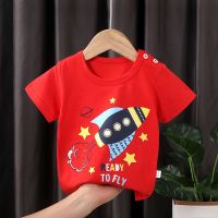 [Source] Childrens Short-sleeved T-shirt Cotton Boys and Girls Summer T-shirt Baby 0-7 Years Old Cotton Shirt Round Neck Pullover Simple