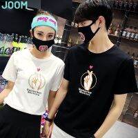 CODiy085671 New Summer Short-sleeved Korean Version Couples Wear Mens and Womens T-shirts BF Trend Love Gestures Couples T-shirts Class Clothes Trendy T-shirts for Men