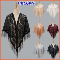 HESONG สง่างามเรียบหรู เสื้อคลุมสีขาว ห่อด้วยพลาสติก ผ้าคลุมไหล่ผ้าบางเนื้อละเอียด เสื้อคลุมงานพรอมตอนเย็น พร้อมพู่ห้อย ผ้าคลุมไหล่สำหรับผู้หญิง ผ้าคลุมไหล่เจ้าสาวแต่งงาน