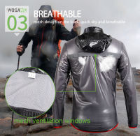 WOSAWE Motorcycle Raincoat Motorbike Outdoor Camping Waterproof Jacket Ultra-light Hooded Windbreaker Riding Rain Jacket